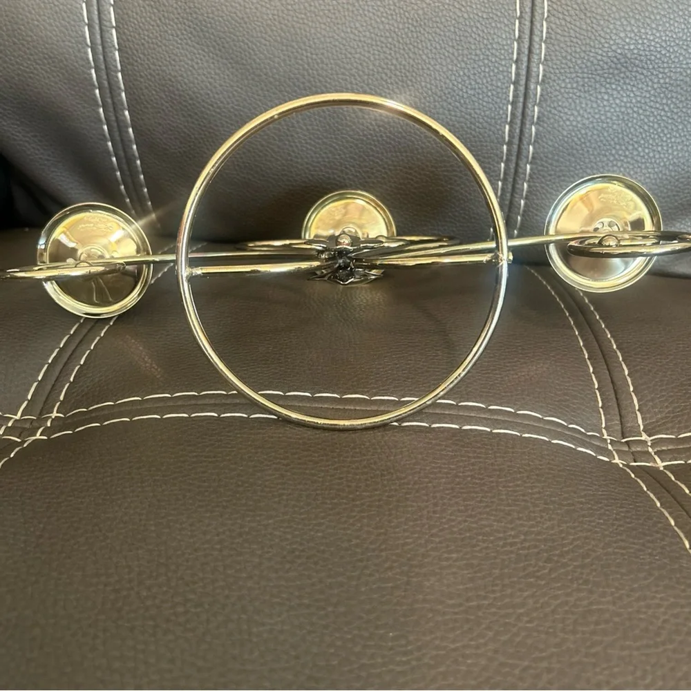 Home Interiors Brass-Tone Scroll 3-Arm Candle Holders Set of two